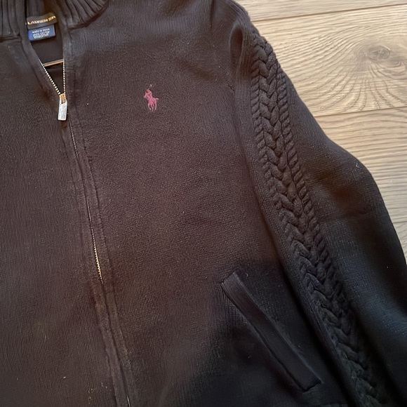 Ralph Lauren black zipper sweater. - Picture 2 of 3